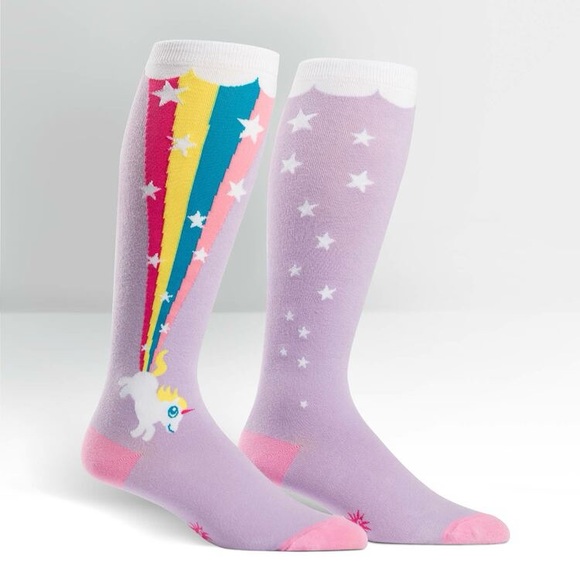 Sock It To Me Unicorn Rainbow Blast Knee High Stretch Sock - Picture 4 of 6